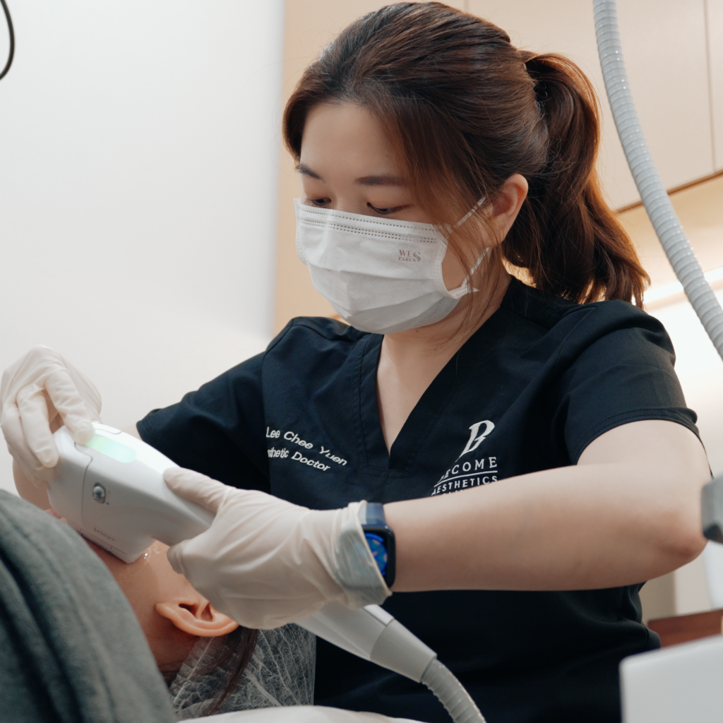 Doctor performing HIFU treatment